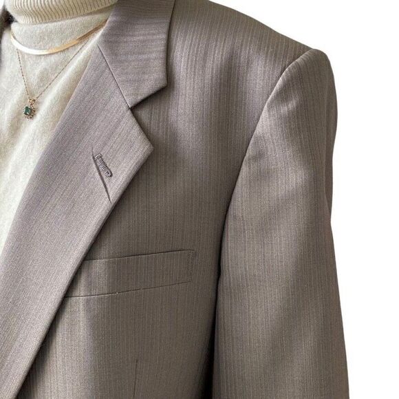 Vintage Christian Dior Gray 100% Wool Suit Sport Coat Blazer Trouser Set 42R - Picture 13 of 16